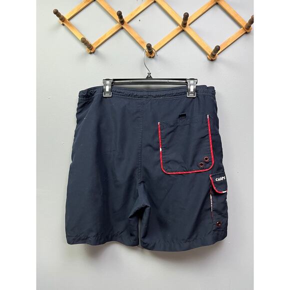 Chaps Swim trunks Men's medium Blue Red Hawaiian Board Shorts Beach Pool - Picture 2 of 8